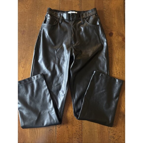 Abercrombie & Fitch Pants - abercrombie fitch Ultra High Rise Faux Leather Pants Black 27/4